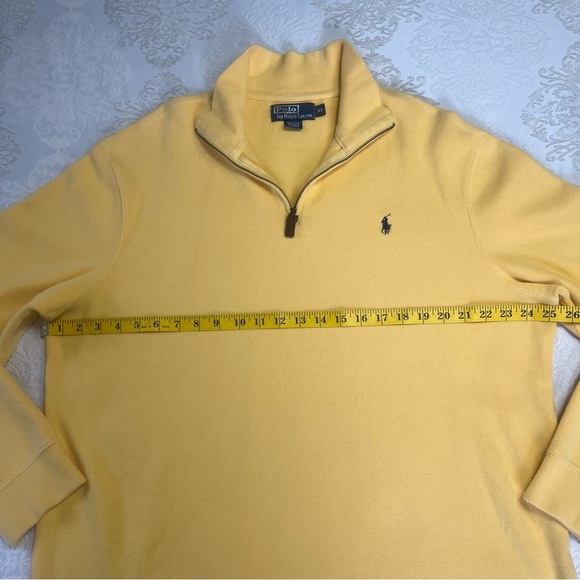 Polo Ralph Lauren Quarter 1/4 Zip 100% Cotton Butter Yellow Pullover Size XL - Picture 8 of 11